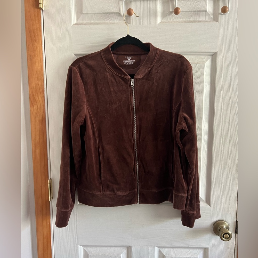 JONES NEW YORK brown zip up SIZE L